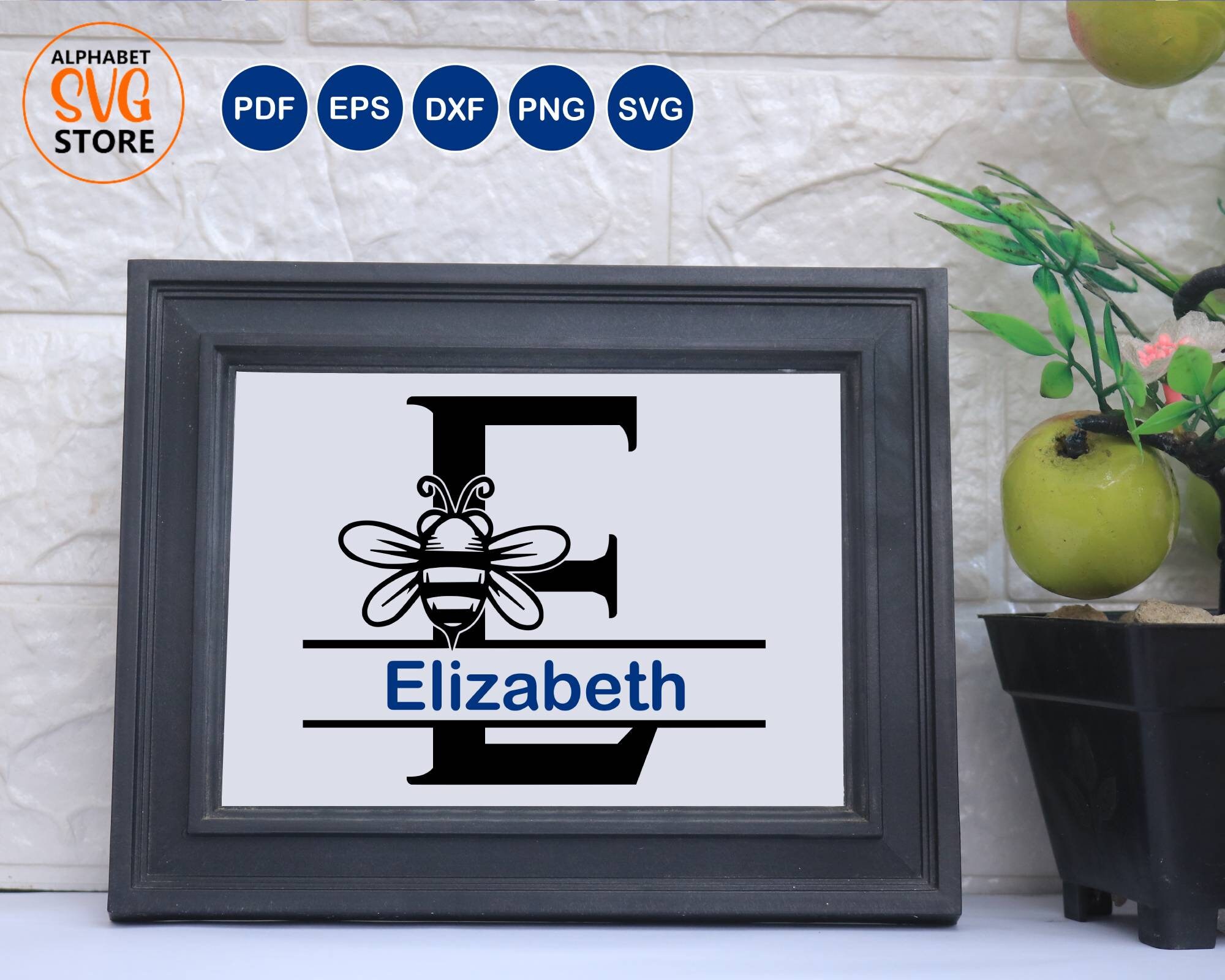 Alphabet Bee Svg, Natural Honey Bee Svg, Split Alphabet Bee SVG ...