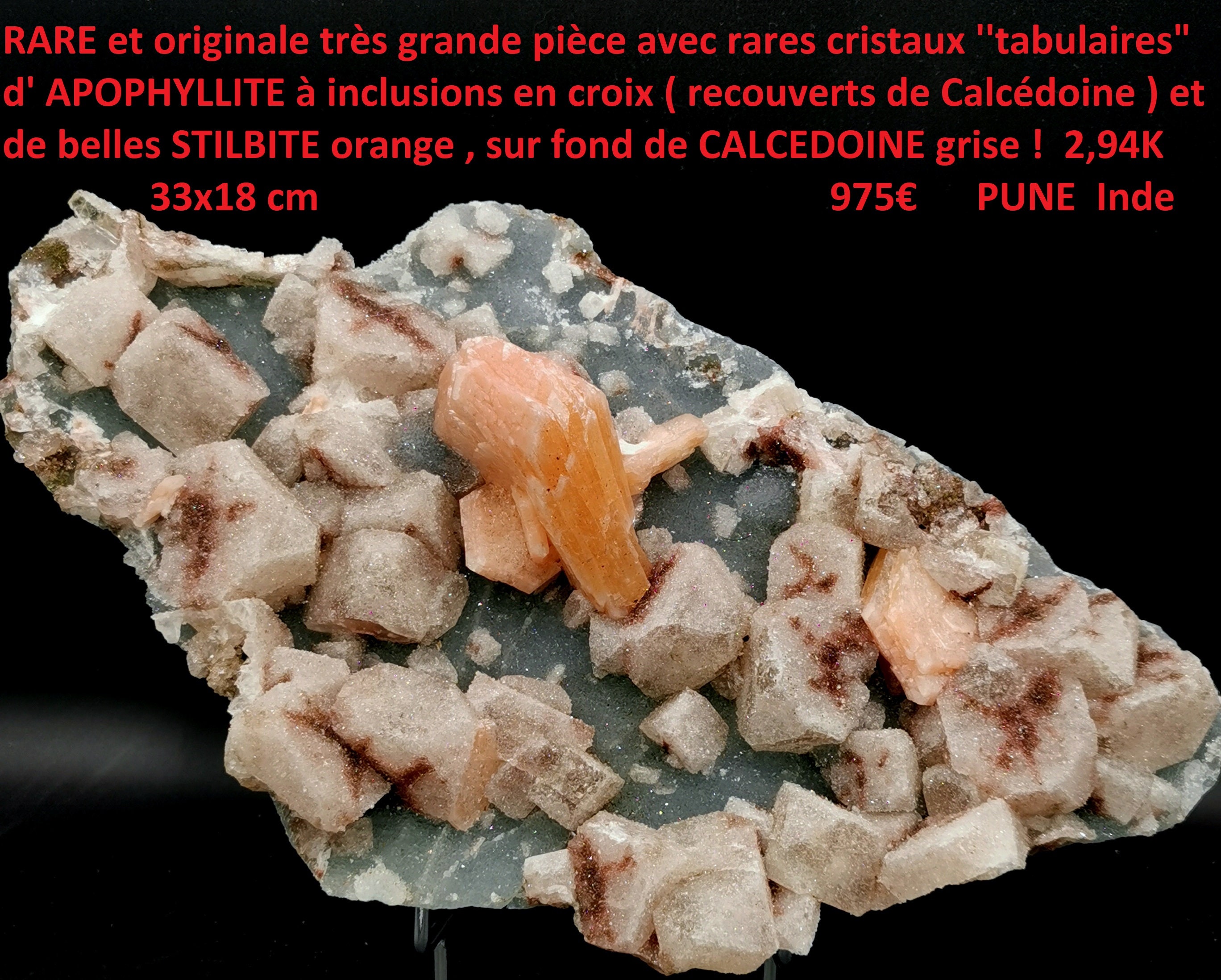 Apophyllite & Stilbite Orange