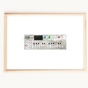OP-1 synth watercolour art print