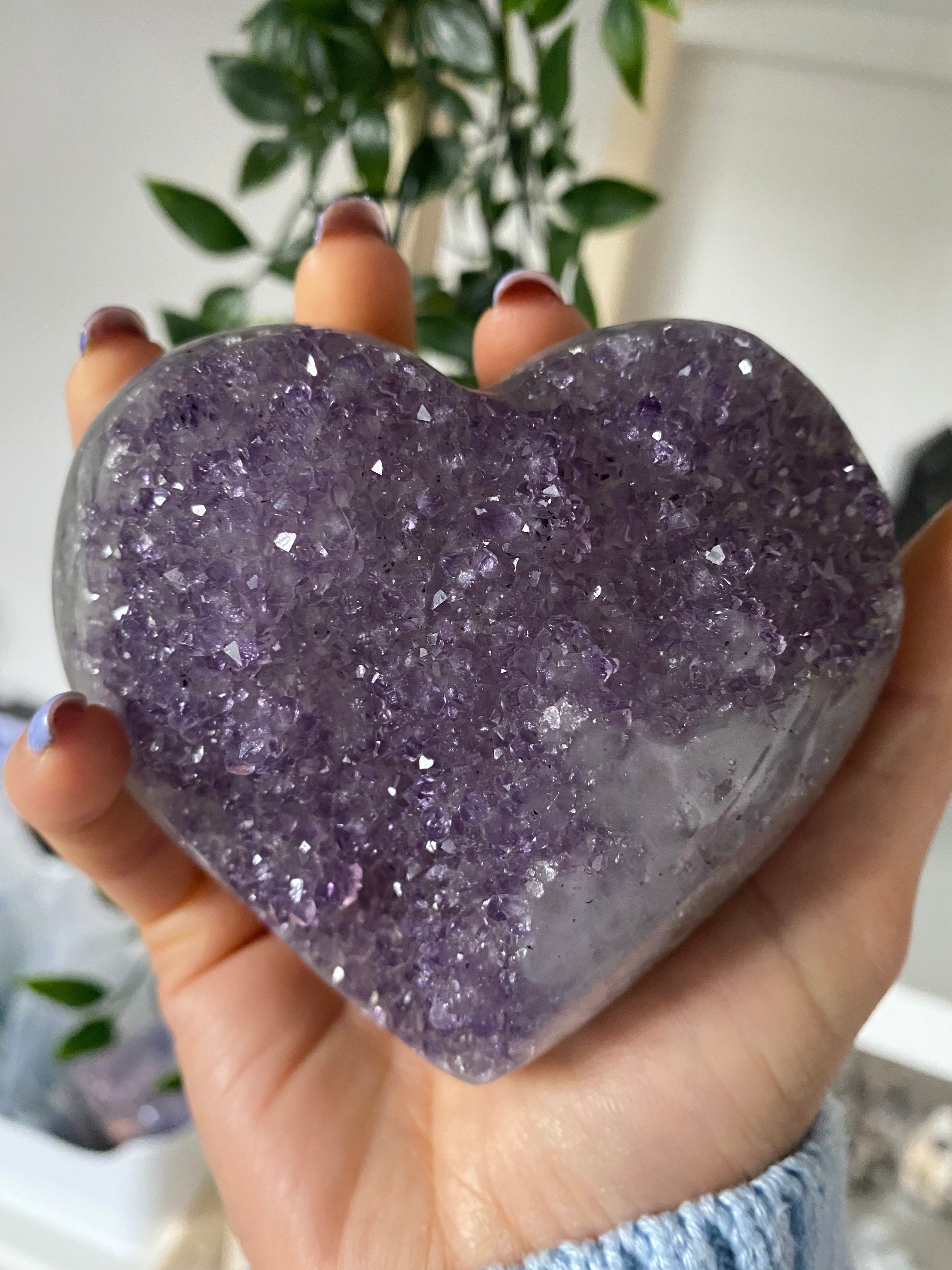 Cœur Améthyste Druse // Collection Décoration Du Brésil