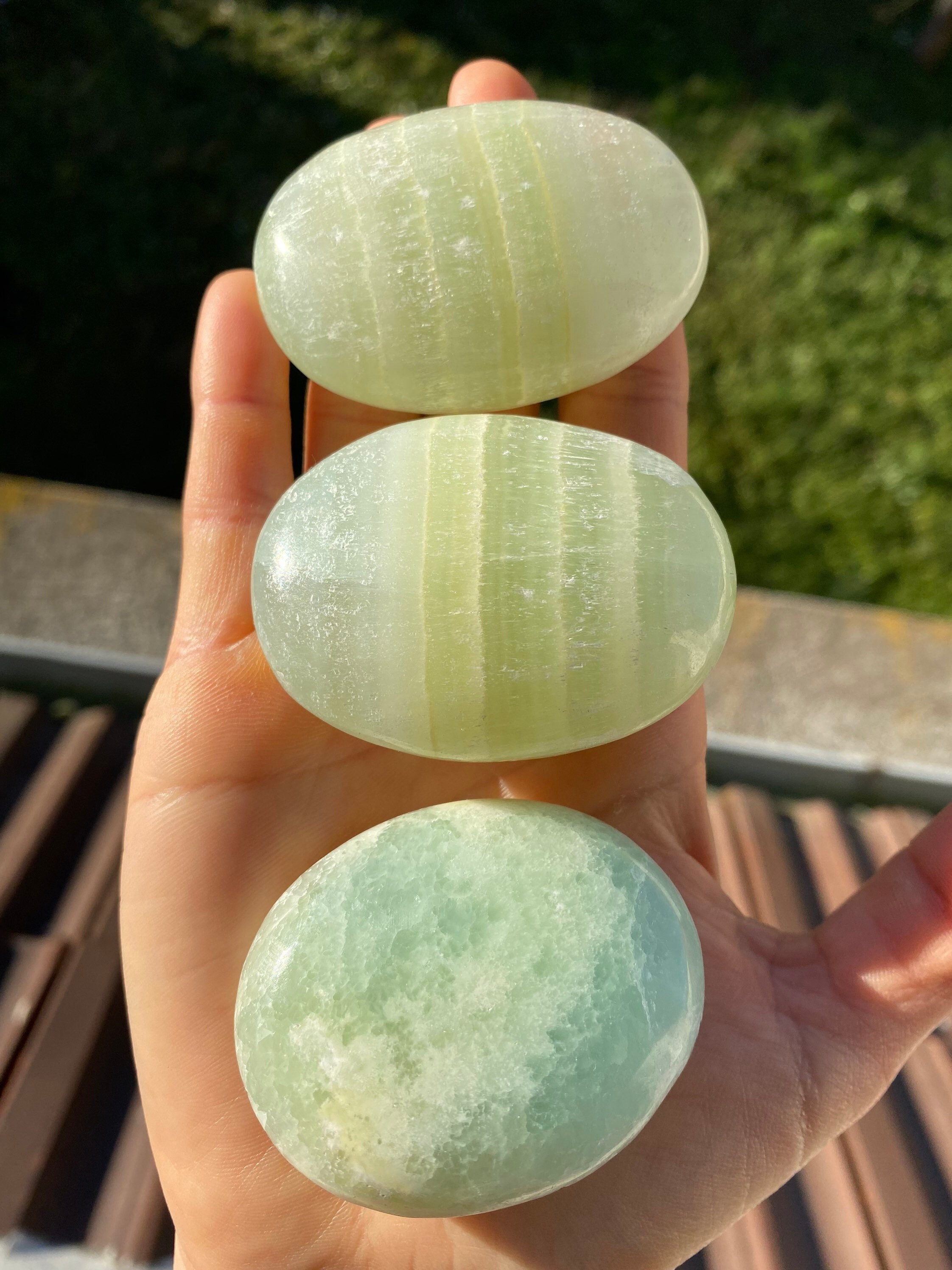 Galet Calcite Pistache // Verte