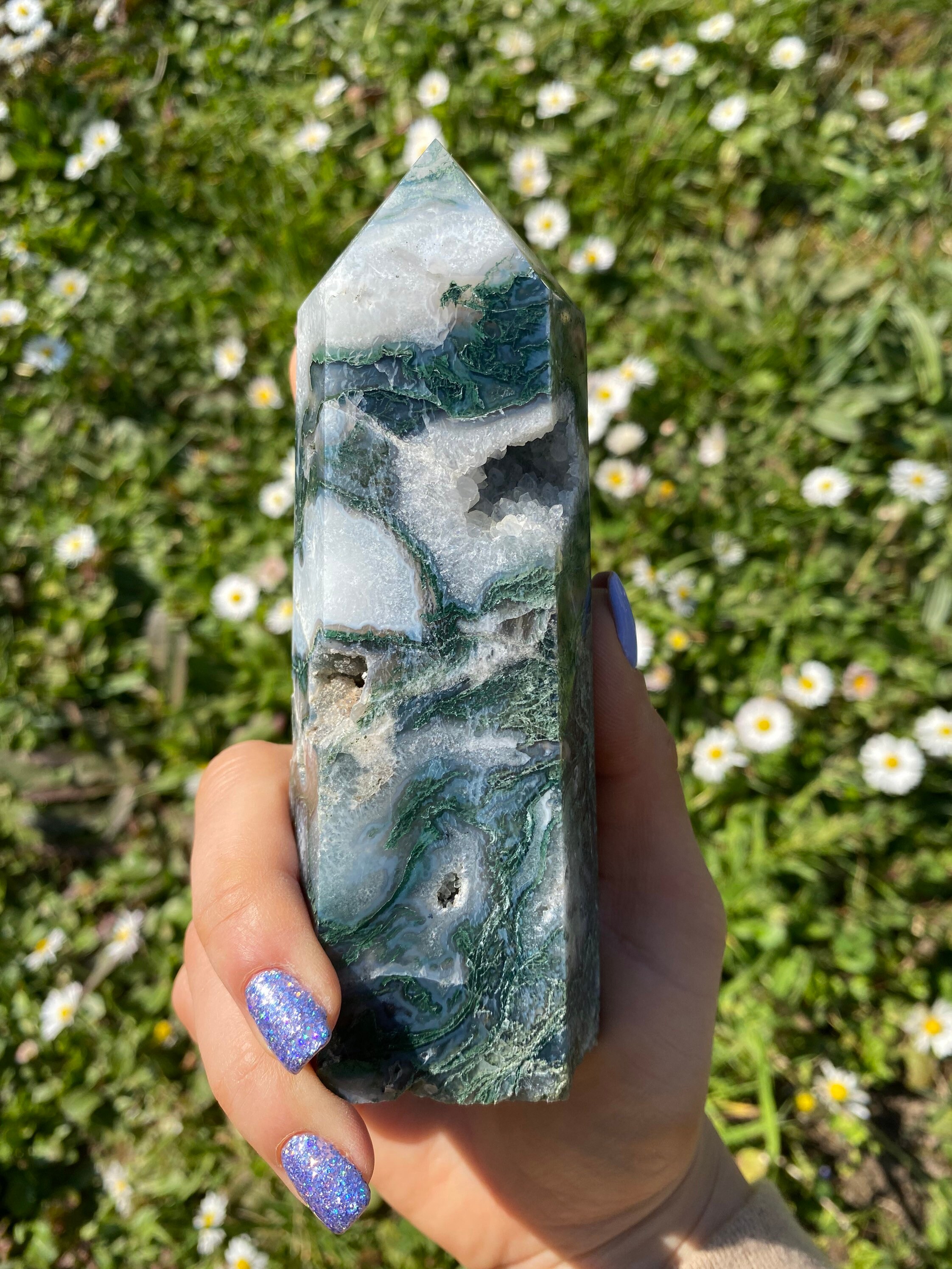 Pointe Agate Mousse Druses //Qualité Extra //