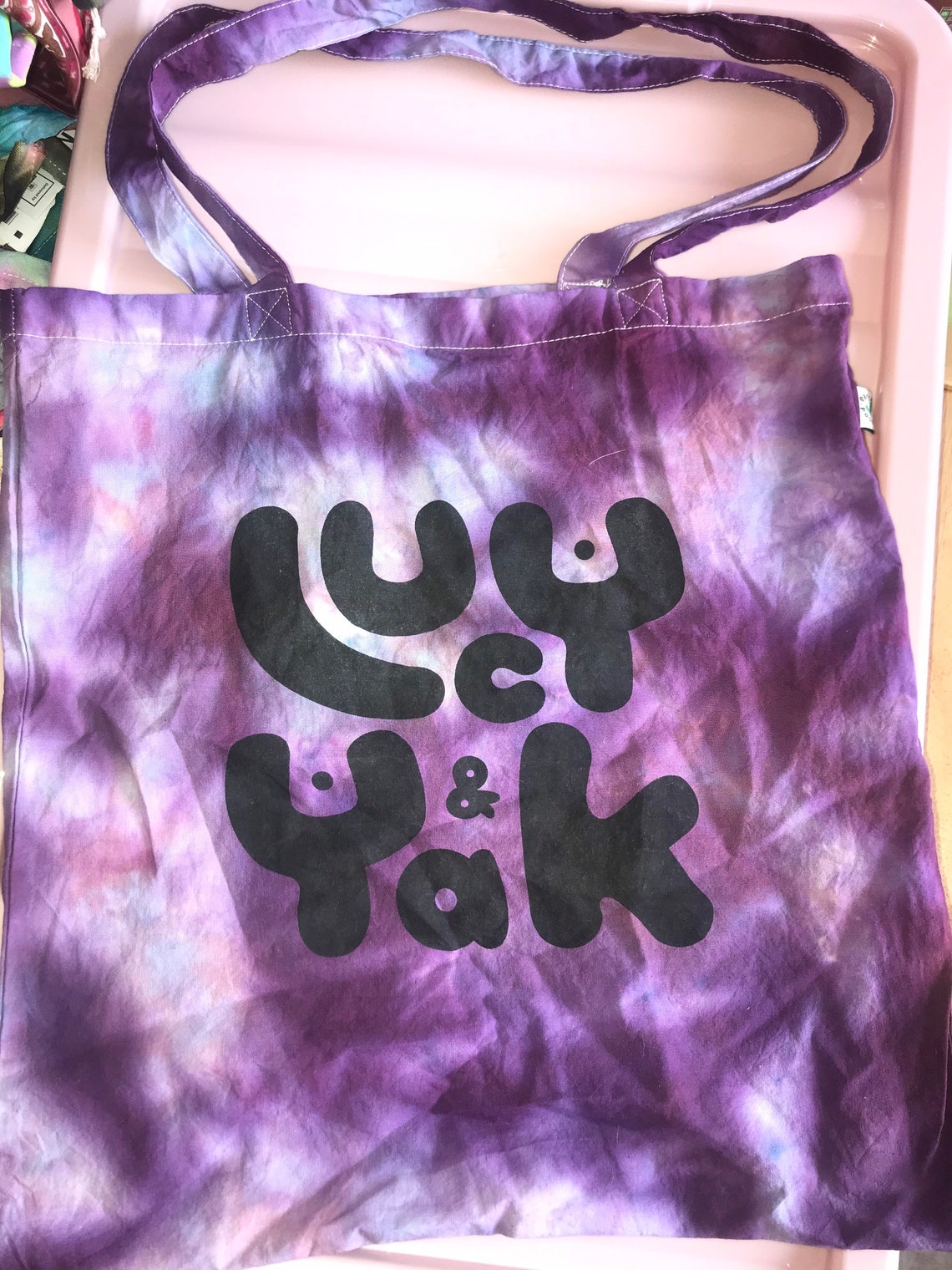 Ice dyed by hand Lucy & Yak 100 organic cotton tote bag in Etsy