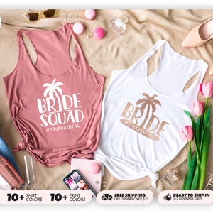 Beach Bachelorette Party Shirts, Palm Bachelorette Party, Pineapple Bachelorette Tanks, Bridesmaid Shirts, Bride Shirt, Bride Squad