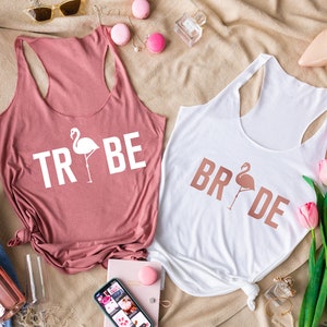 Flamingo Bride Tribe, Flamingo wedding shirts