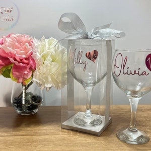 Personalised Aged Balloon or Heart Gin Glass Gift Boxed Birthday Gift