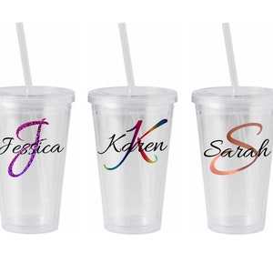 Personalised Name and Initial Double wall Tumbler, Birthday or special occasion gift.