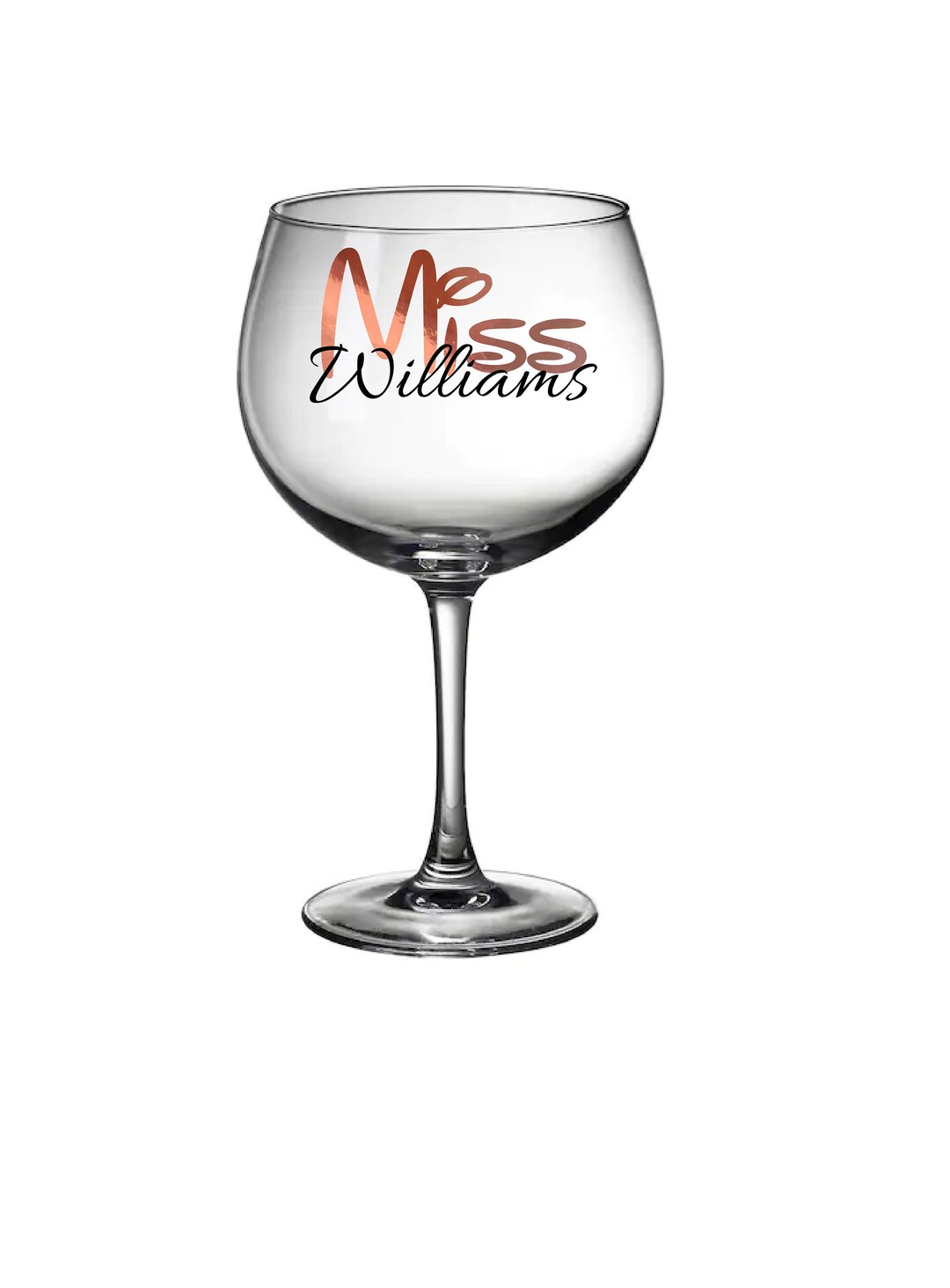 MASTERLASER3.0 Verre à cocktail gravé en verre Gin Tonic personnalisé personnalisable avec nom, initiales, date et différents caractères. Idée cadeau (1 pièce