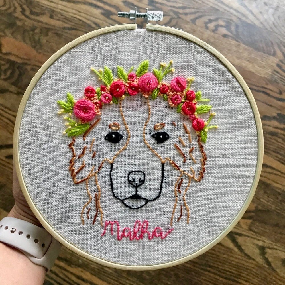 Personalized Embroidered Pet Hoop Etsy