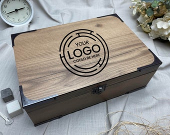Design Your Own Custom Gift Box - Corporate Logo&Slogan Printed Designed Keepsake For Businesses - Personalized Brand Gifts for Employees
