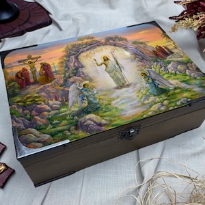 Pudełko na pamiątki z Przemienienia Pańskiego - Kolekcja Celestial Encounter - Pudełko na pamiątki z Biblii - Pomysł na spersonalizowany prezent