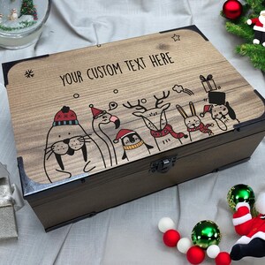 Scatola di legno personalizzata per la vigilia di Natale - Scatola dei ricordi personalizzata e scatola dei ricordi per bambini - Regalo di Natale unico - Regalo di Natale per lei o per lui