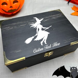 Personalizowane pudełko na pamiątki czarownicy – spersonalizowane pudełko na prezent na Halloween dla dziewczęcej dekoracji na Halloween