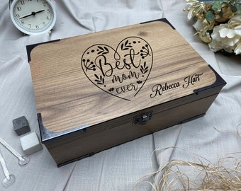 Caja de regalo personalizada con el mejor recuerdo de mamá para el Día de la Madre - Regalo de recuerdo hecho a mano para mamá - Preciosa idea de regalo para el Día de la Madre