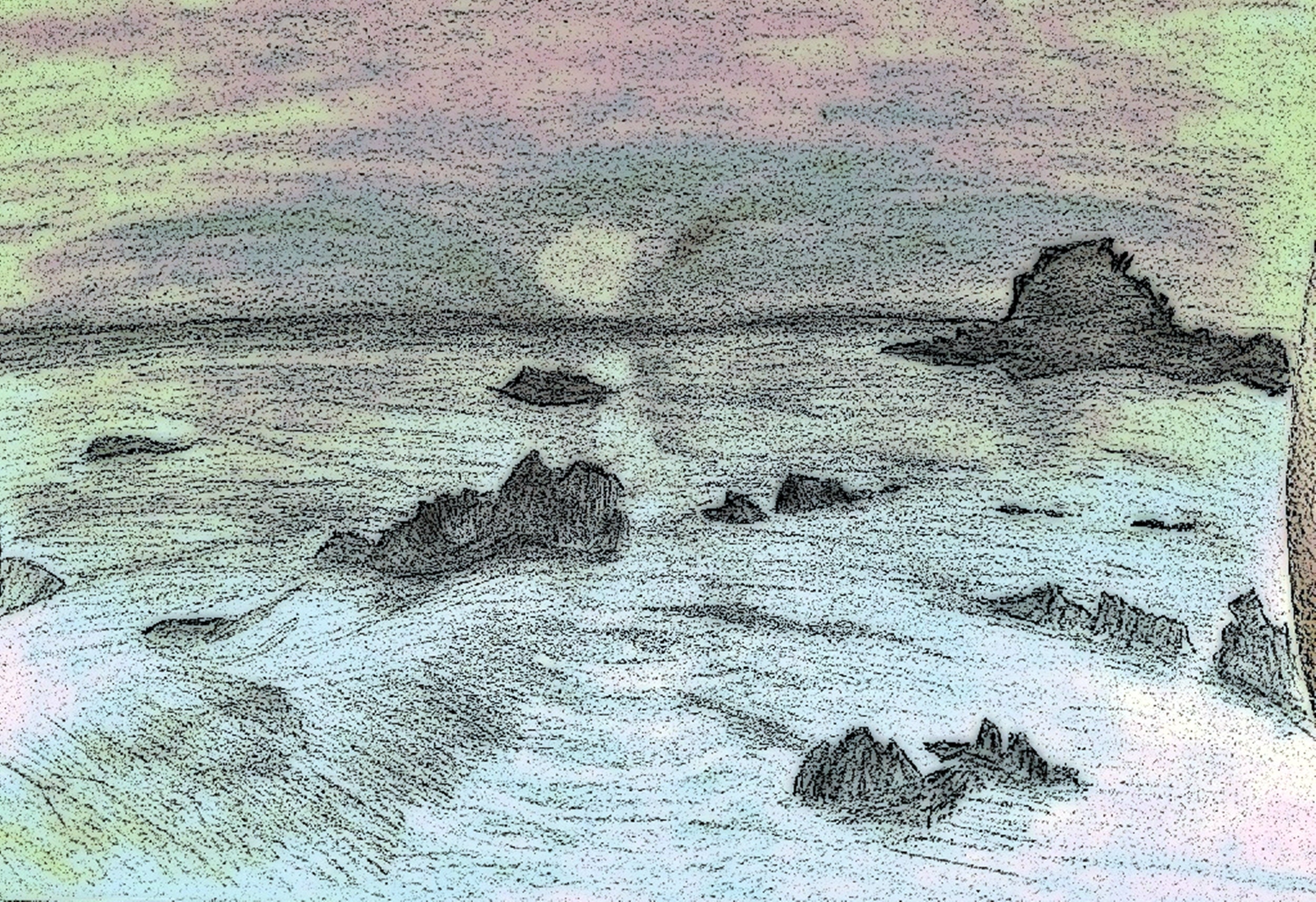 pencil drawings of seascapes