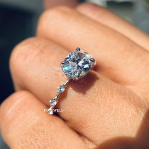 East Wast Oval Cut Moissanite Engagement Ring 2 CT Oval Cut Diamond Ring Halo Ring 14K White Gold anniversary Ring Gift For Her Promise Ring