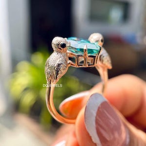 Vintage Engagement Ring Dutch Marquise Cut Moissanite Ring 14K Rose Gold Natural Inspired Art Deco Ring Anniversary Ring Gift For Her Love
