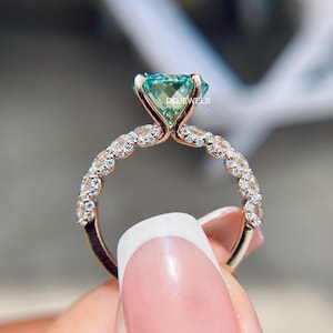 3 Ct Portuguese Cut Moissanite Engagement Ring 14K Rose Gold U prong Set Solitaire Ring For Women Wedding Ring Perfect Gift For Her Lovering