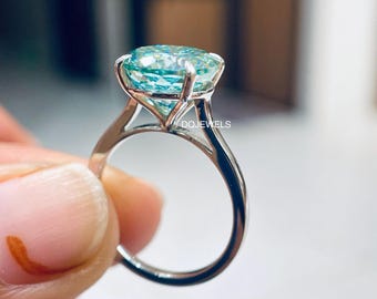 Portuguese Cut Moissanite Engagement Ring, 14K White Gold Portuguese Cut Ring For Women Solitair Ring Gift For Her Wedding Ring Propose Ring