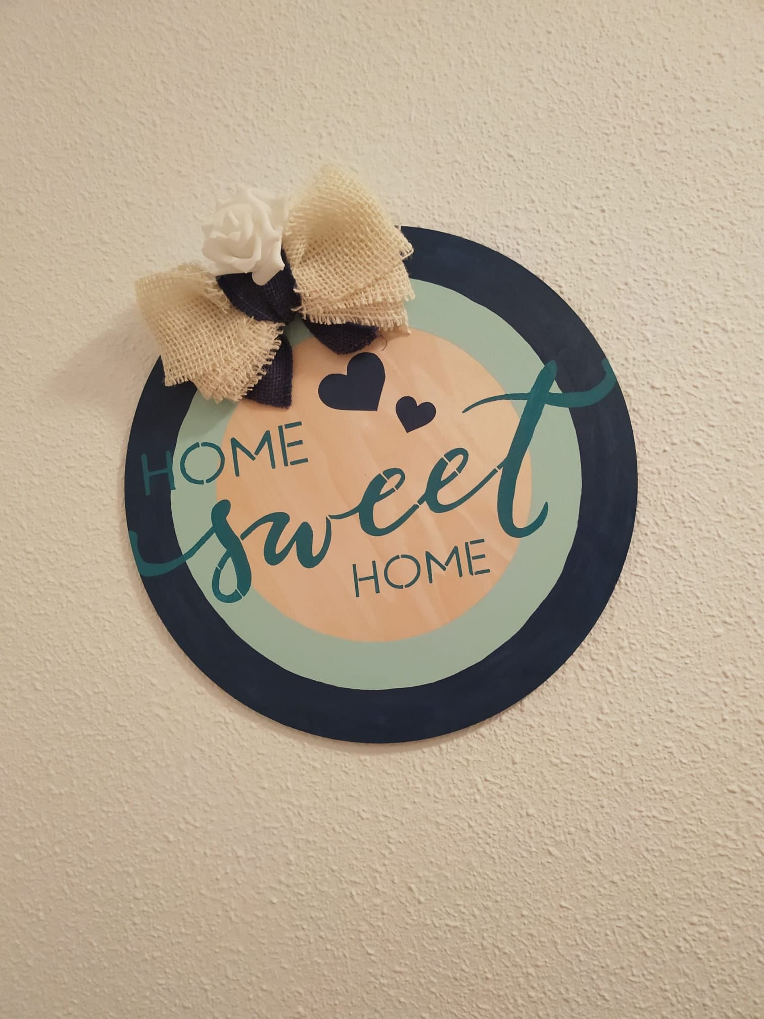 Handmade wooden wall/door plaque round Etsy