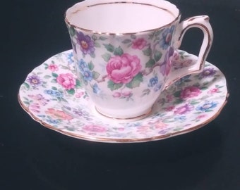 Made In England Royale Garden Staffordshire Tea Cup And Saucer