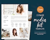 2 Page Media Kit Template, Bloggers Media Kit, Influencers Brand Kit, Editable Media Kit, Canva Template, Instagram Media Kit