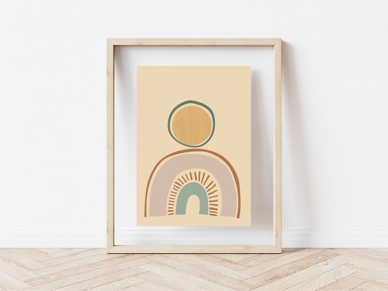 Boho Printable Wall Art, Boho Printable Wall Art, Abstract Rainbow ...
