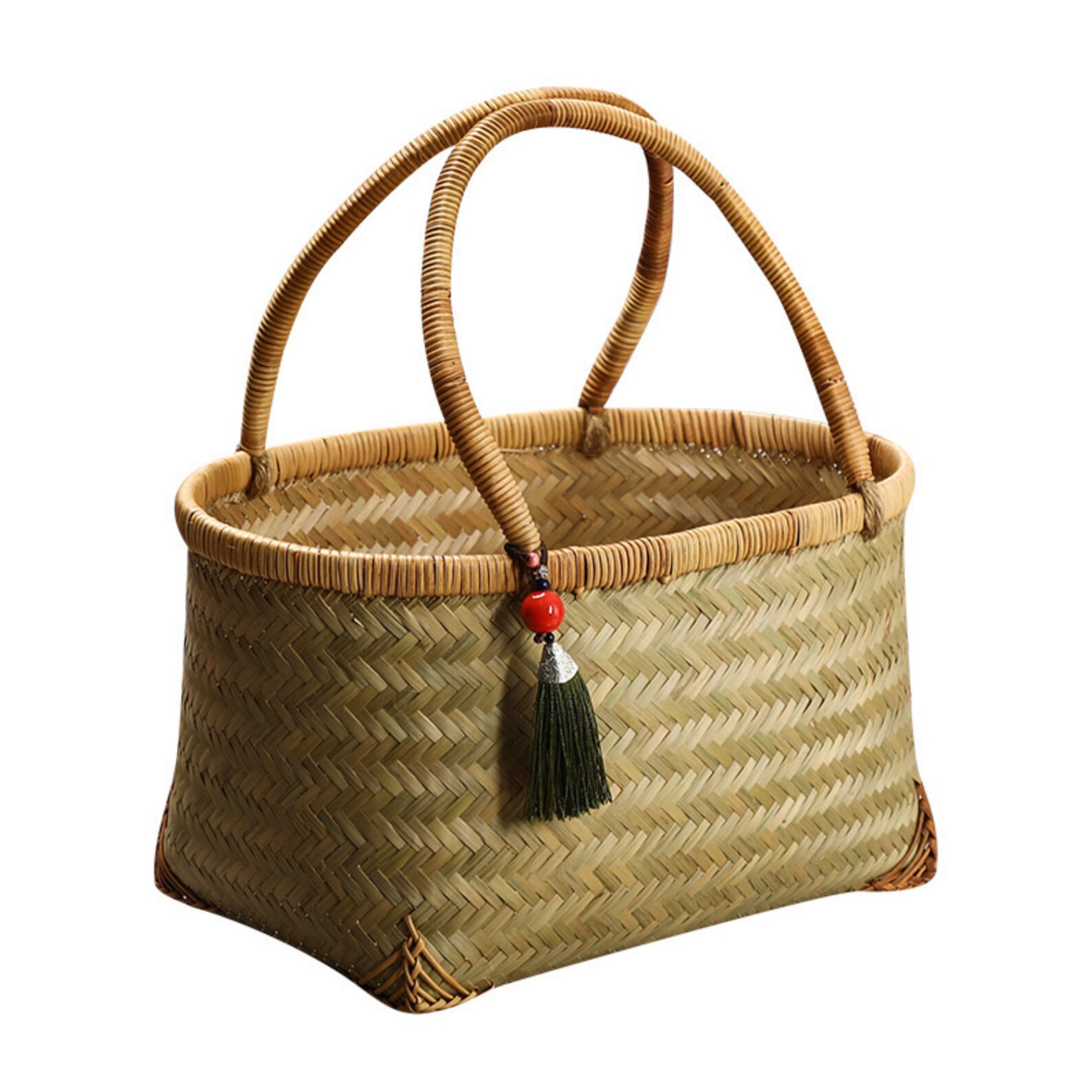 Bamboo basket bag.Hand woven bamboo baskets. Etsy
