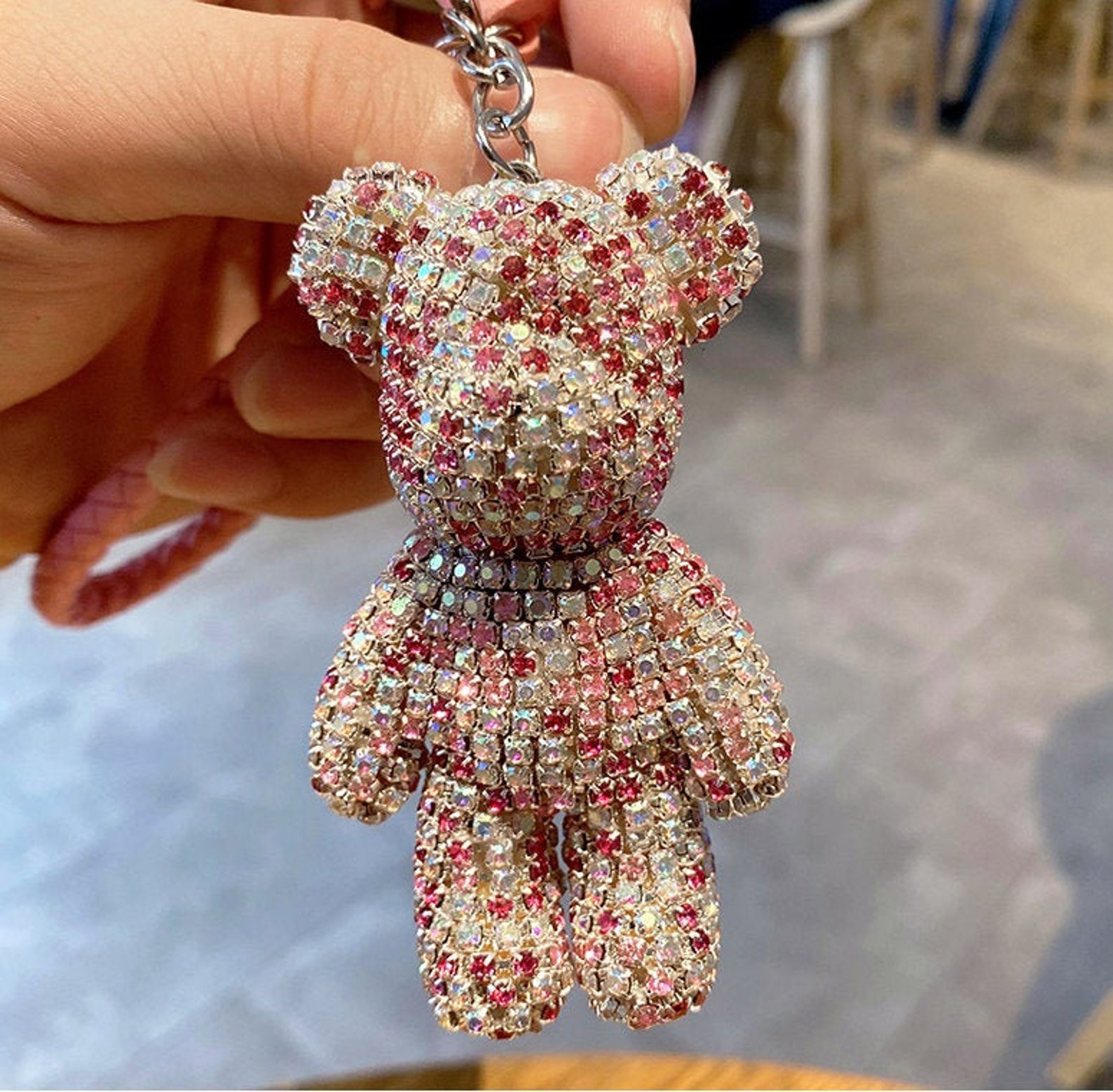 Bling AB Crystal Bear Accessories Cute Keyrings Braided Etsy