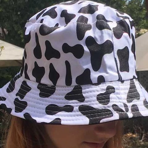 Cow Print Reversible Bucket Hat - Etsy