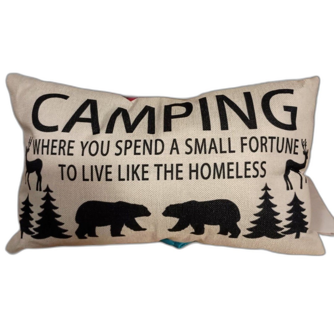 RV Camper Pillow Camping Decorative Pillow Bear Deer Pillow Etsy