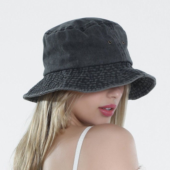 Denim logo bucket hat — Read Write Think with Renee