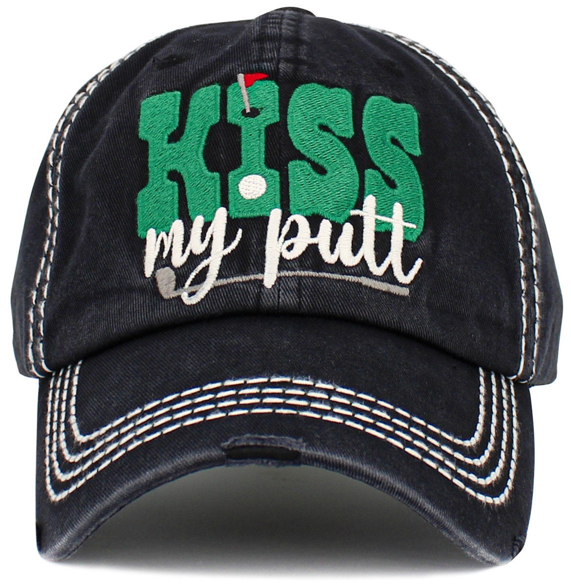 KISS MY PUTT Baseball Hat, Golf Baseball Caps, Golfer Baseball