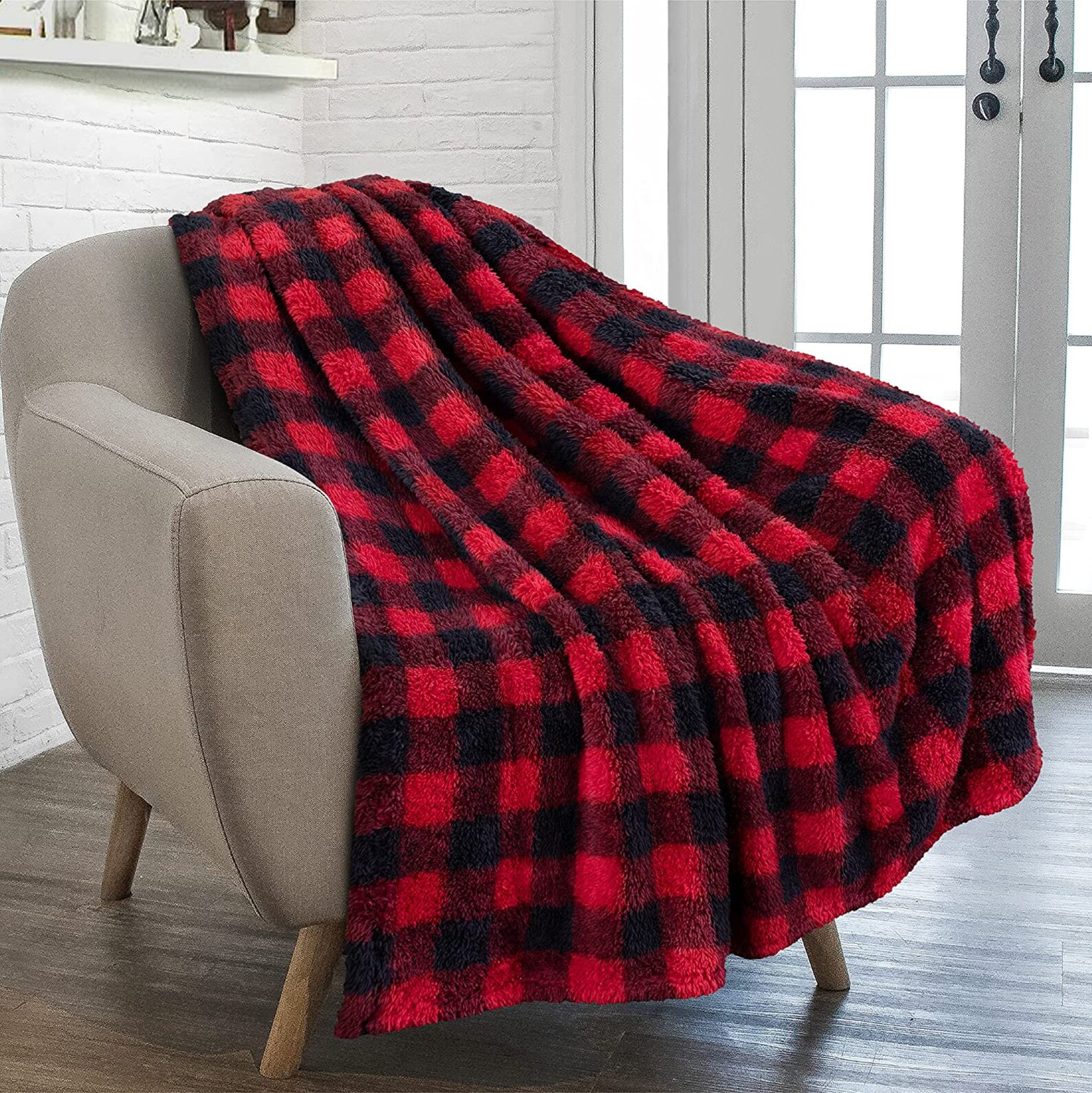 Plaid Throw Blankets Buffalo Plaid Blankets Red White Etsy