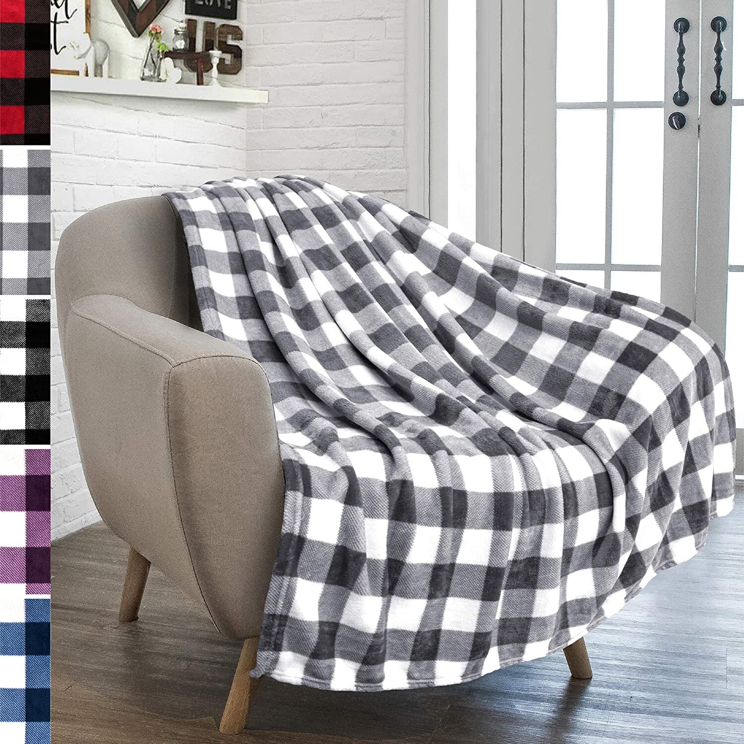 Plaid Throw Blankets Buffalo Plaid Blankets Red White Etsy