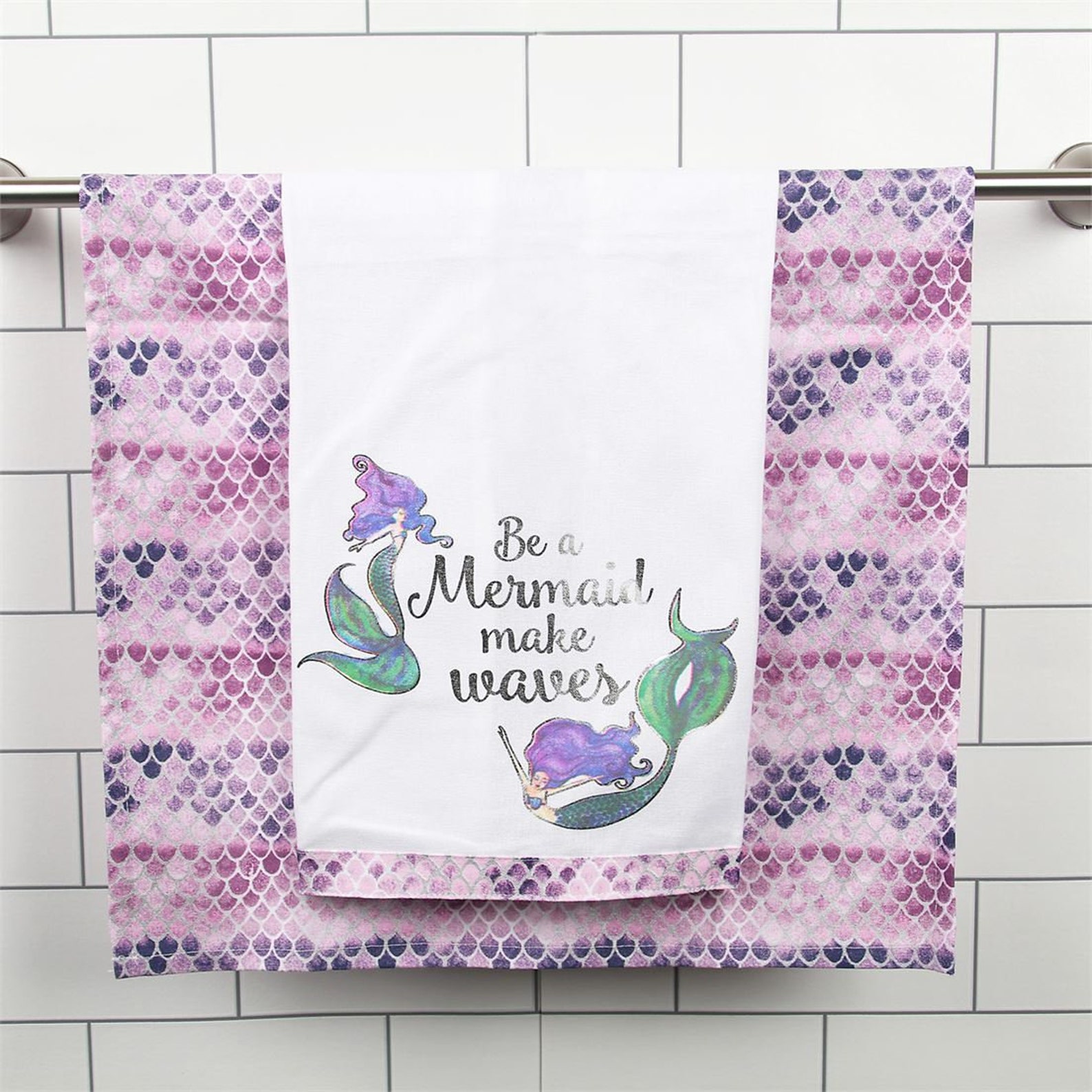 Mermaid Dish Towel Sets Mermaid Towels Mermaid Decor Etsy