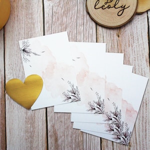 5er Set Designkarte Glückspost Rubbelkarte Flower zum selber beschriften mit ohne Rubbelsticker smart