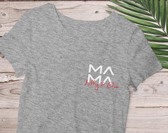 Mama T-shirt gray, personalized with name