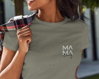 Mama T-Shirt khaki, personalisiert mit Namen