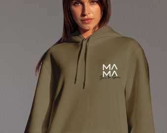 Mama Hoody olive, personalized with name
