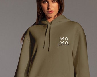 Mama Hoody oliv, personalisiert mit Namen