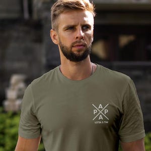 T-shirt papa X kaki, T-shirt papa personnalisé avec nom