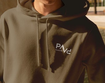 Papa Hoodie PAPV olive, personalized with name