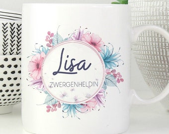 Personalized mug with name "Dwarf Heroine"