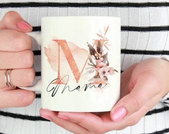 Tasse Kaffeebecher Keramiktasse mit Mama-Aufdruck Geschenkidee, spülmaschinenfest, 11oz