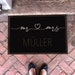 individual doormat family 'Mr & Mrs' wedding, marriage, personalized with family name, footprinter, indoor/outdoor 