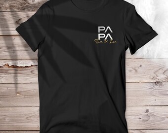 Papa T-Shirt, personalisiert mit Namen