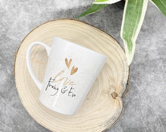 personalized conical mug with name LOVE