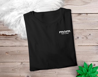 T-Shirt Maman noir et blanc personnalisé avec prénom