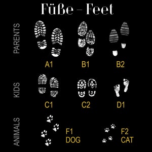 Famille de paillassons individuels Shoeprints personnalisable avec le nom de la famille et les membres de la famille image 2